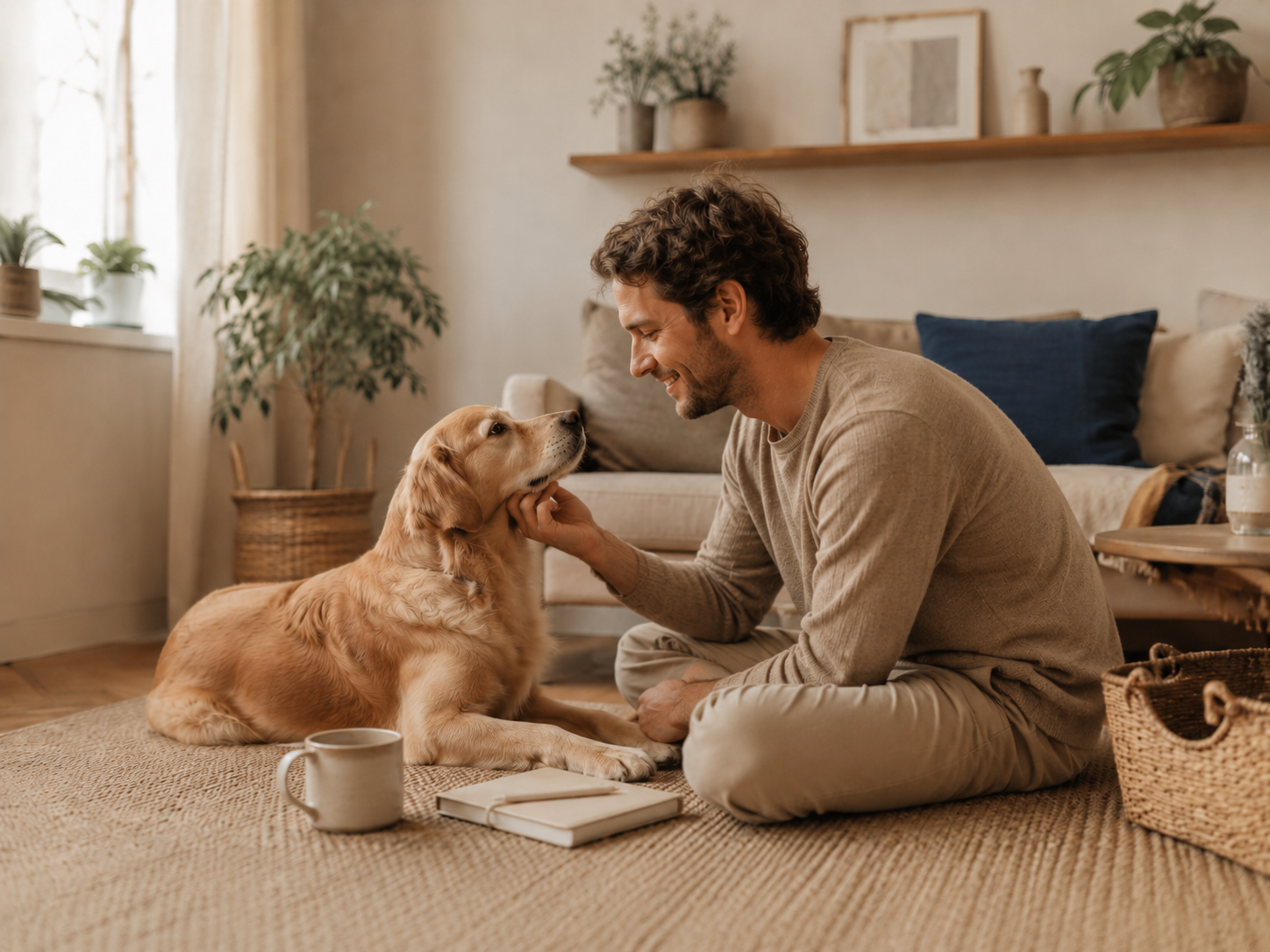 Un momento sereno e quotidiano con il proprio cane